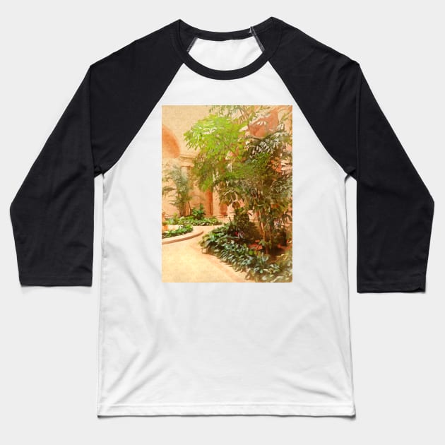 In the Courtyard Baseball T-Shirt by EileenMcVey